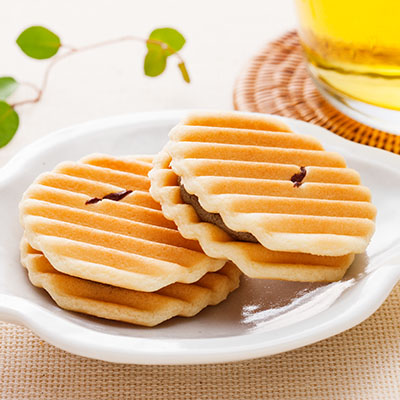 鼓月　姫千寿せんべい　有機ほうじ茶