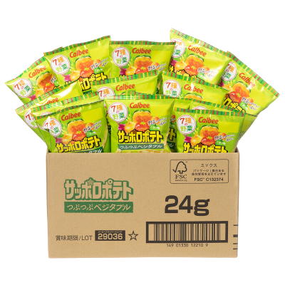 カルビー　２４ｇサッポロポテトつぶつぶベジタブル　２４袋入